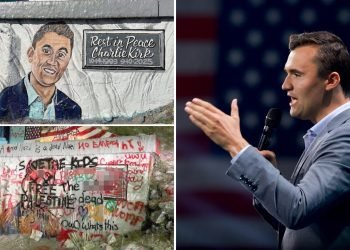 Young people restore Charlie Kirk memorial mural with Bible verses after vandals deface tribute