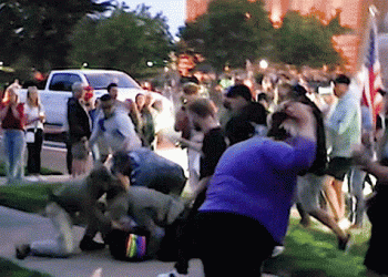 Video captures fight erupting at Charlie Kirk vigil after activist reportedly shouts profanity at crowd
