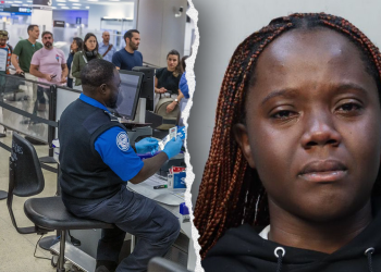 Miami airport chaos as woman grabs crying child from mother, wraps legs around boy to prevent escape