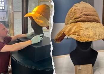 ‘Remarkable’ ancient sun hat, possibly worn by Roman soldier, unveiled for first time